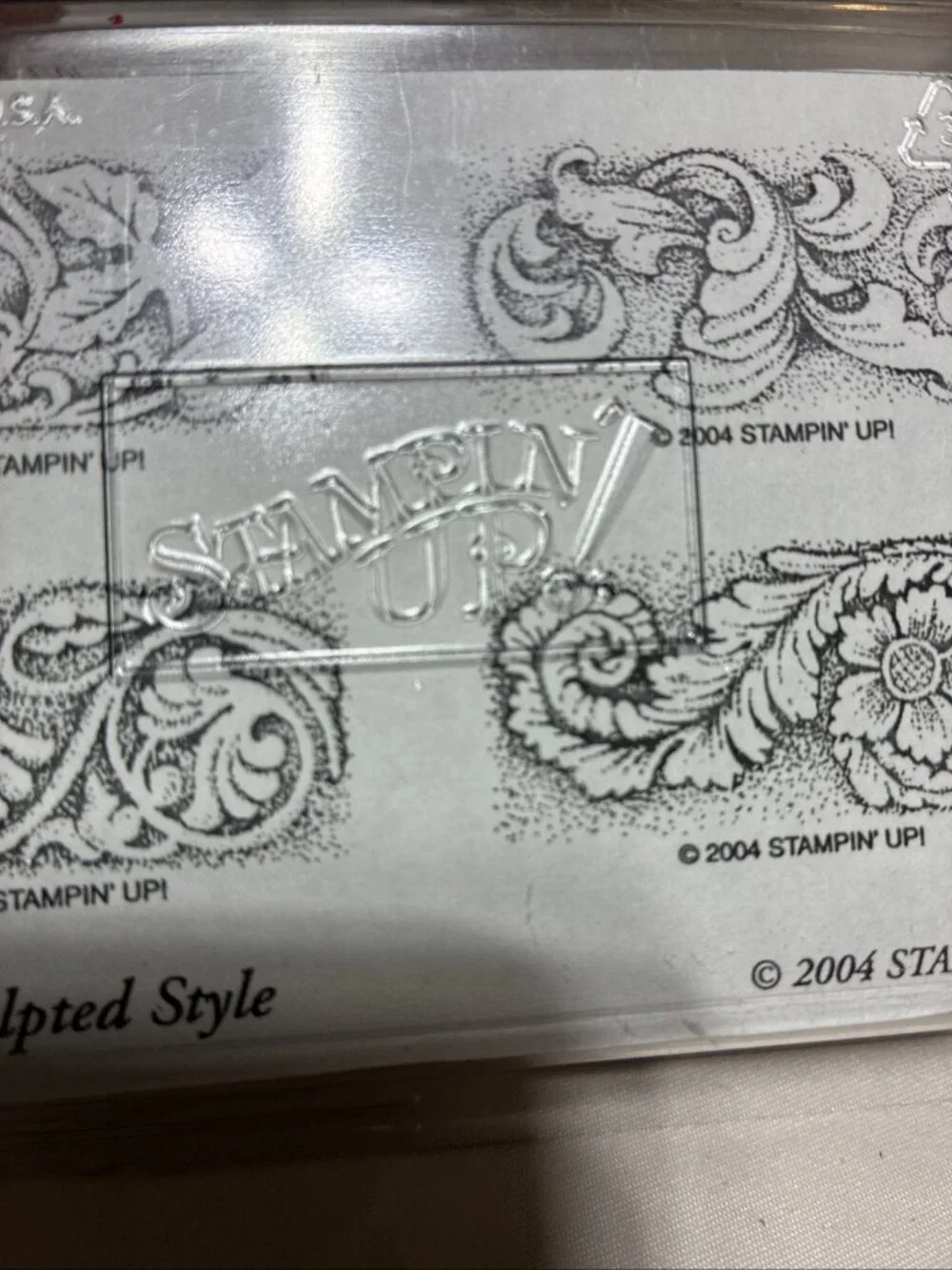 New Factory Sealed 2004 Stampin ‘Up ! “sculpture Style “floral Scroll Set Of 4